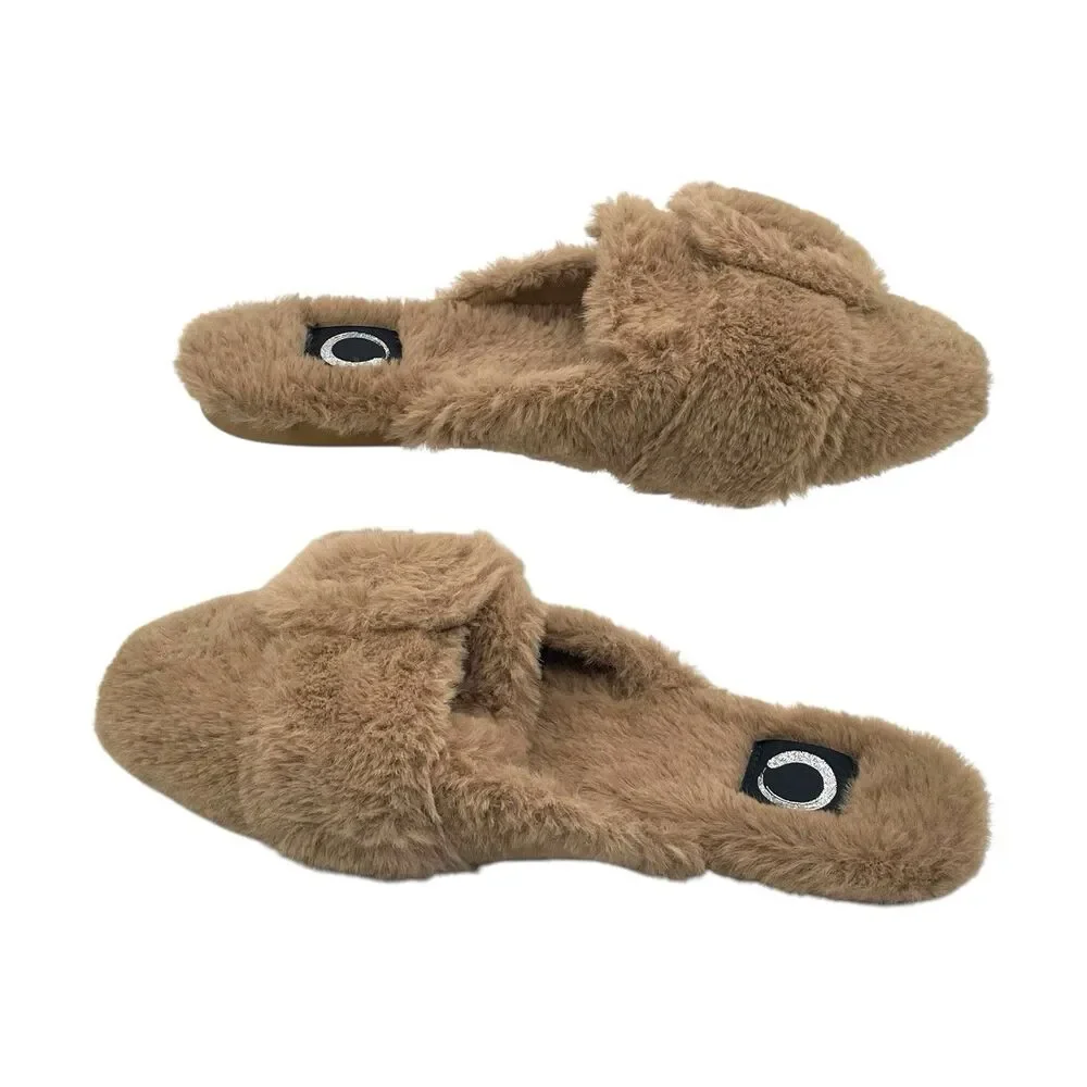 NEW Journee Collection Women's Faux Fur Sereena Slipper Tan Size 8 - Picture 5 of 8